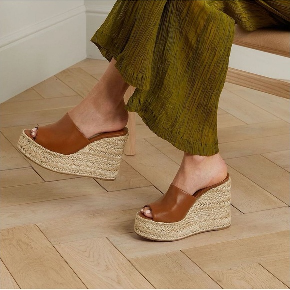 CHRISTIAN LOUBOUTIN Ariella Zeppa 130 leather espadrille wedges Size 42